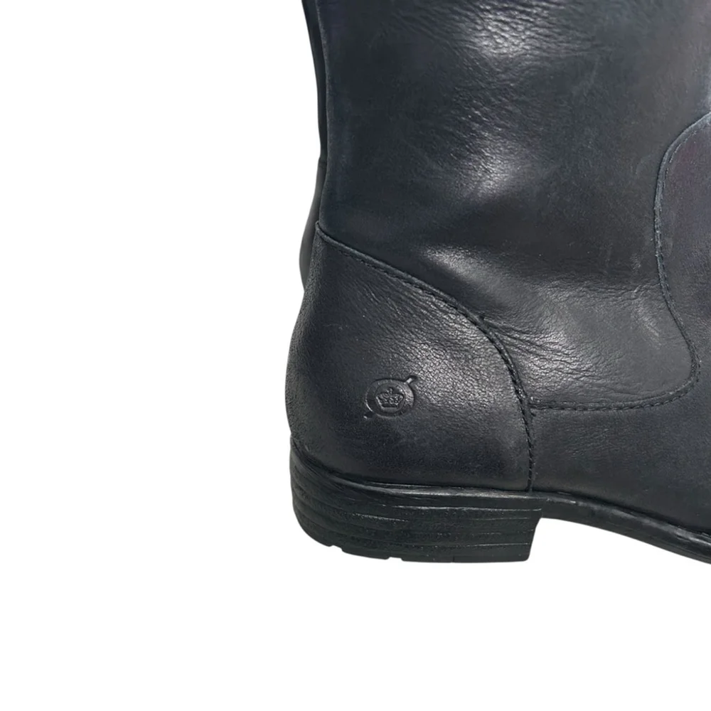 Born Shaunie Tall Wide Shaft Genuine Leather Boots in Black Women’s Size 6
